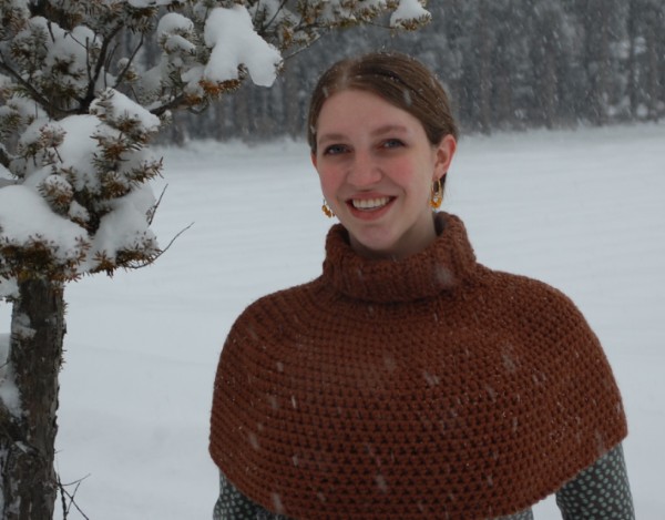 sewing without a pattern - a cape with hood - COPD and So Much More